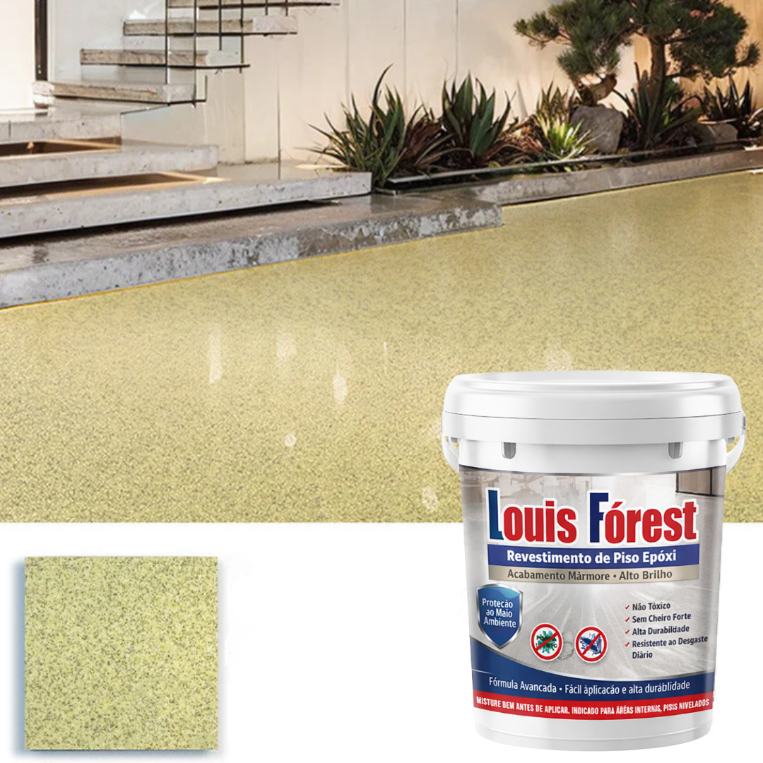 Louis Fórest: Revestimento de Piso Epóxi com Acabamento de Mármore de Alto Brilho 🔥Estoque Limitado🔥