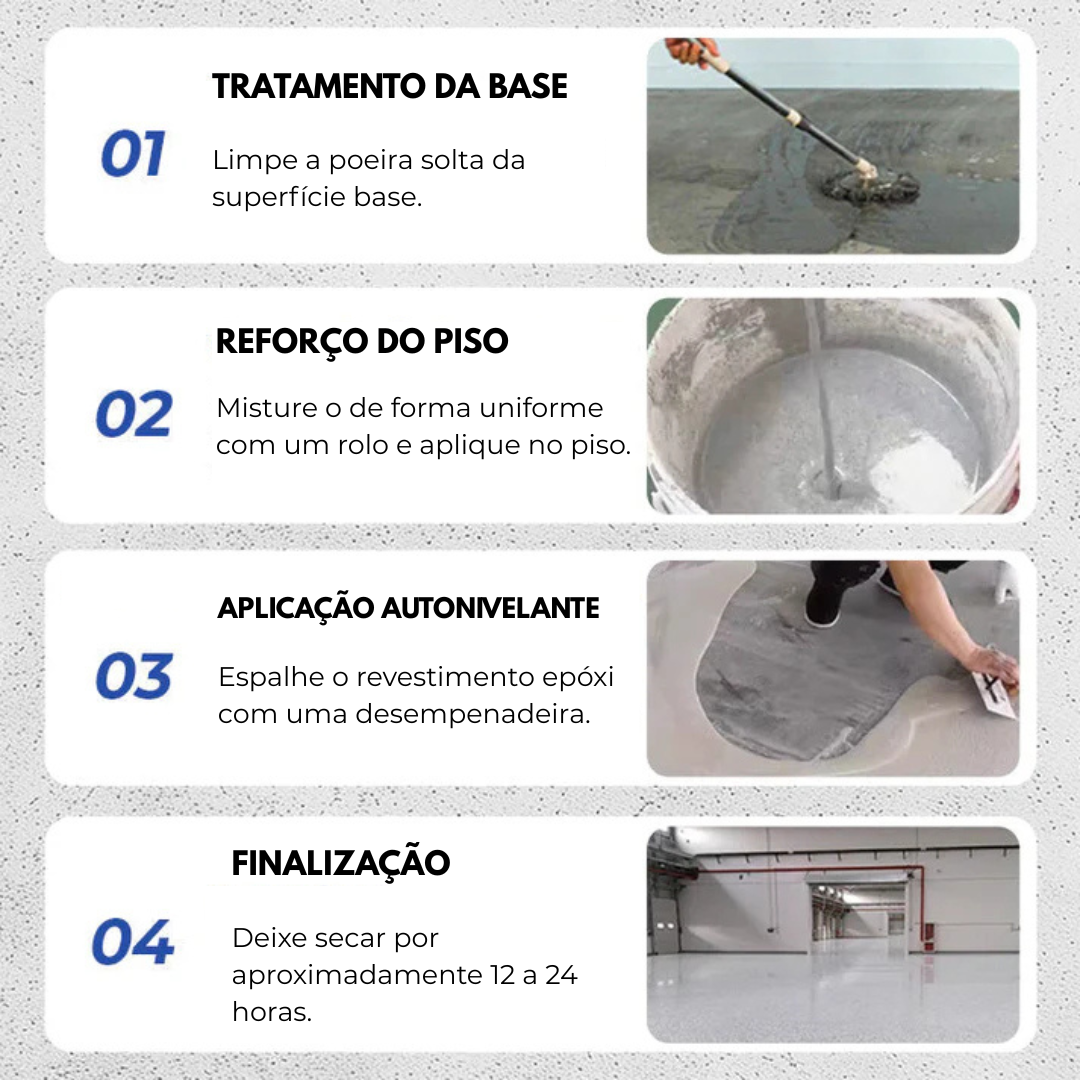 Louis Fórest: Revestimento de Piso Epóxi com Acabamento de Mármore de Alto Brilho 🔥Estoque Limitado🔥