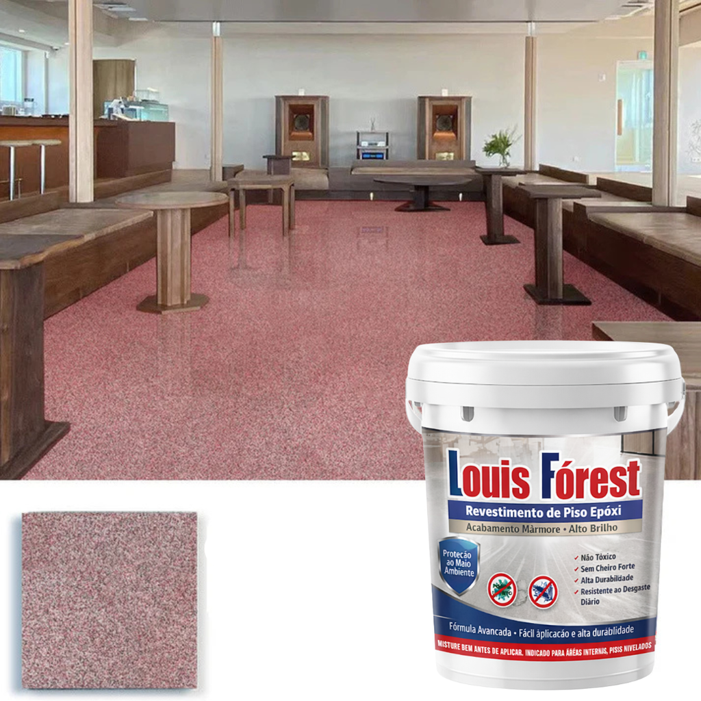 Louis Fórest: Revestimento de Piso Epóxi com Acabamento de Mármore de Alto Brilho 🔥Estoque Limitado🔥
