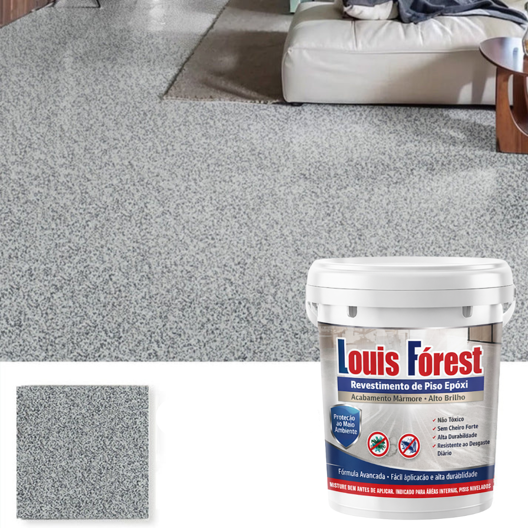 Louis Fórest: Revestimento de Piso Epóxi com Acabamento de Mármore de Alto Brilho 🔥Estoque Limitado🔥