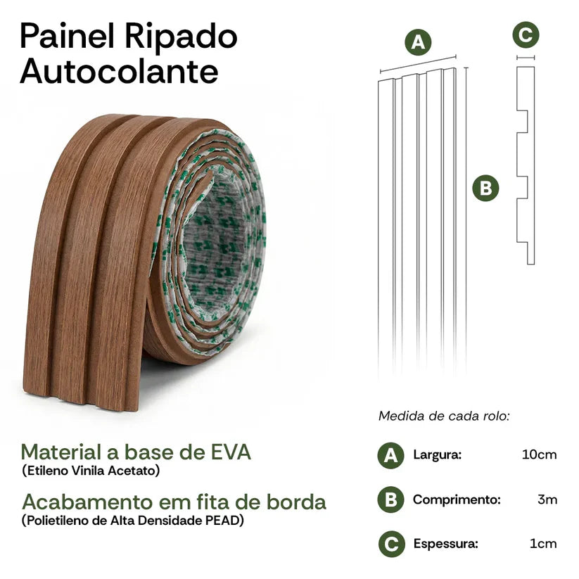 Painel de Ripa Laminado Autocolante Auréon - Sofisticação e Conforto em Cada Detalhe 🔥Queima de Estoque🔥