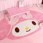 Tapete Sanrio Melody de 60 a 120 cm, ideal para cabeceira, tapete de chão, tapete para penteadeira, tapete decorativo para quarto ou sala