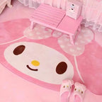 Tapete Sanrio Melody de 60 a 120 cm, ideal para cabeceira, tapete de chão, tapete para penteadeira, tapete decorativo para quarto ou sala